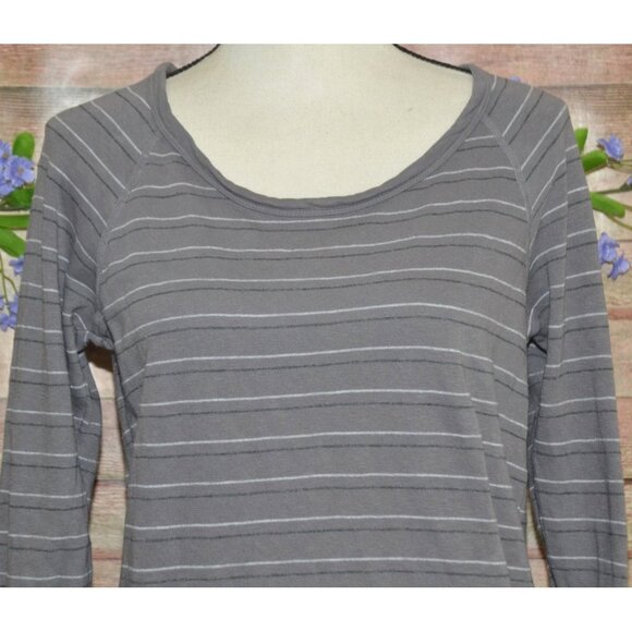 STANDARD JAMES PERSE Size 1 S Gray Stripe Boat Neck Supima Cotton Top Shirt - Picture 2 of 9